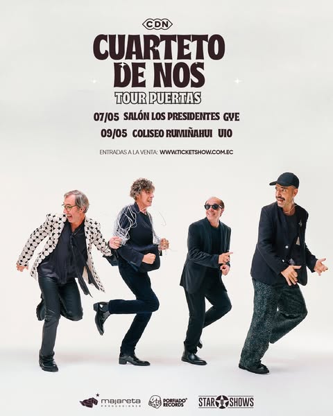 Cuarteto de Nos anuncia su regreso a Ecuador en 2026