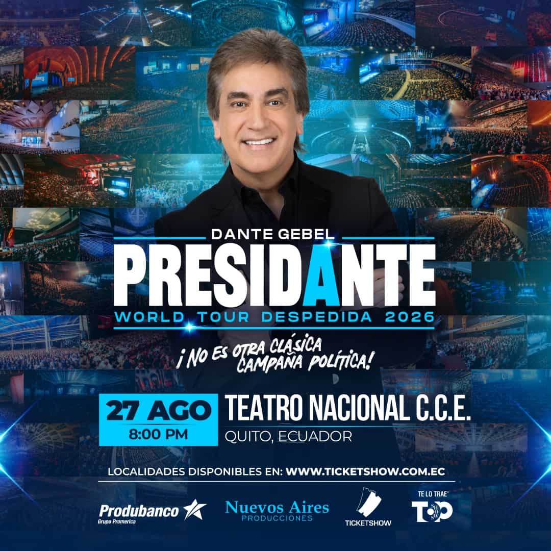 Dante Gebel regresa a Quito con “PresiDante Tour: La Despedida” tras romper récords de ventas